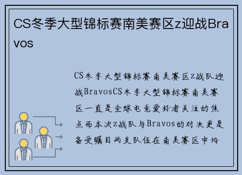 CS冬季大型锦标赛南美赛区z迎战Bravos